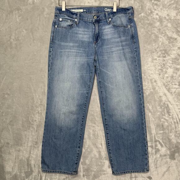 Gap 1969 Jeans Womens 29 Wide Leg Crop Blue Denim Original High Rise 100% Cotton - Picture 1 of 11
